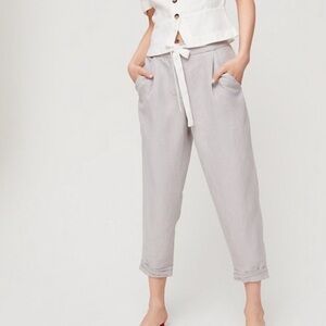 NEW! Wilfred Allant Grey Linen Blend Ankle Pants